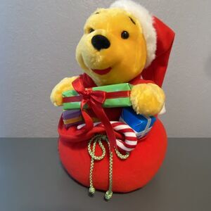 Disney Winnie the Pooh Animated Musical Christmas Telco Santa Bag Gifts Works!